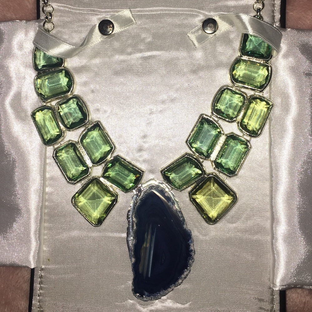 Blue Agate Statement Necklace
